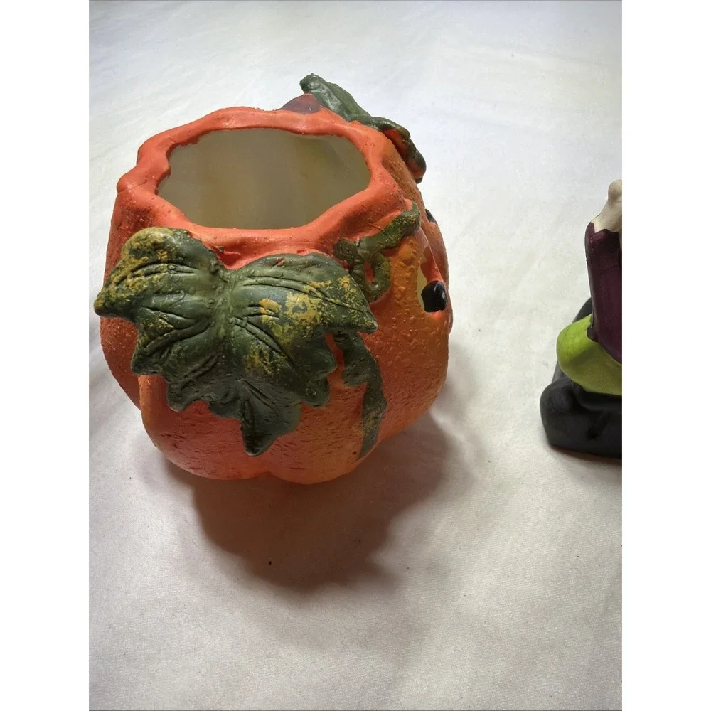 Lot Of 2 Vintage Halloween Candle Holders